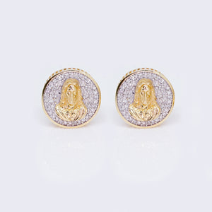 14K Round Cut Jesus Face 0.25ct Diamond Stud Earrings 14K Round Cut Jesus Face 0.25ct Diamond Stud Earrings