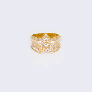 14K Cubic Zirconia Star Micro -Inlaid Vermiculite Men's Ring 14K Cubic Zirconia Star Micro -Inlaid Vermiculite Men's Ring