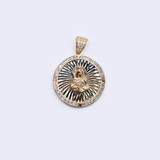 14K Saint Barbara Cubic Zirconia Pendant Charm