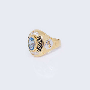 14K AQUA MARINA YELLOW GOLD RING 14K AQUA MARINA YELLOW GOLD RING
