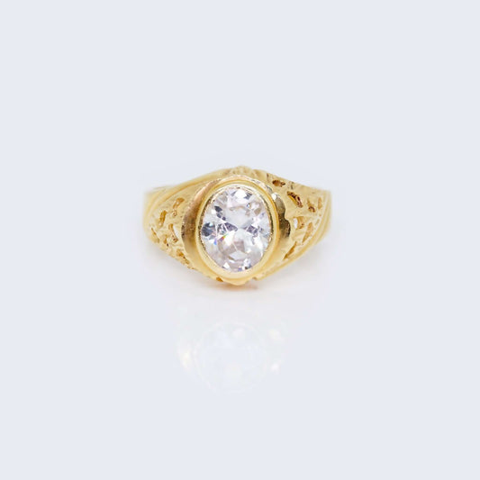 14K WHITE Cubic Zirconia YELLOW GOLD