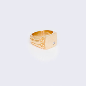 14K Cubic Zirconia Signet Ring 14K Cubic Zirconia Signet Ring