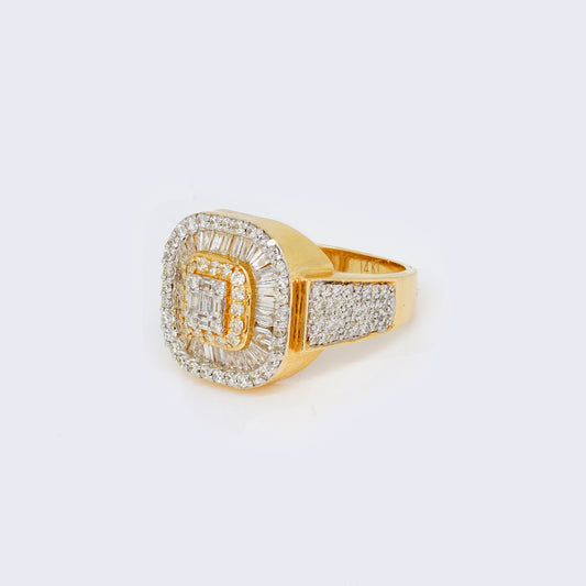 14K Mens Baguette 2.46ct Diamond Ring