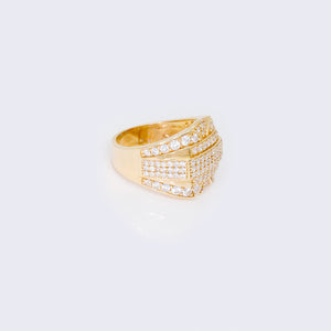 14K Cubic Zirconia Pave Round Baguette Ring 14K Cubic Zirconia Pave Round Baguette Ring