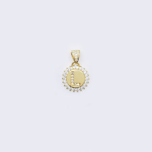 14K Round Cubic Zirconia Charm Letter "L" 14K Round Cubic Zirconia Charm Letter "L"