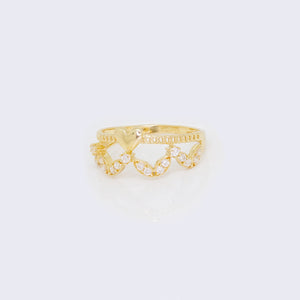 14K Cubic Zirconia Heart Crown Ring 14K Cubic Zirconia Heart Crown Ring