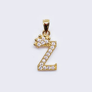 14K Cubic Zirconia "Z" Initial Gold Crown Charm 14K Cubic Zirconia "Z" Initial Gold Crown Charm
