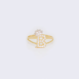 14K Ladies' Crown Initial Letter Ring "B" 14K Ladies' Crown Initial Letter Ring "B"