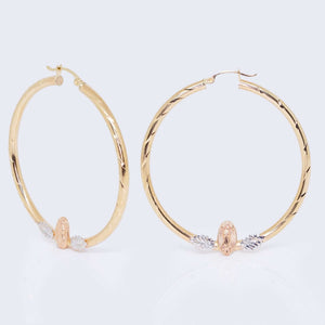 14K Gold Flower Hoop Earrings 14K Gold Flower Hoop Earrings