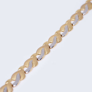 10K Gold Heart Leave Two Tone Brac 7 1/4¨ Long 8.8 mm Thick Bracelet 10K Gold Heart Leave Two Tone Brac 7 1/4¨ Long 8.8 mm Thick Bracelet