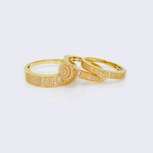 14K His and Hers Real Natural Diamond Set Cluster Matching Rings Wedding Band Set 14K His and Hers Real Natural Diamond Set Cluster Matching Rings Wedding Band Set
