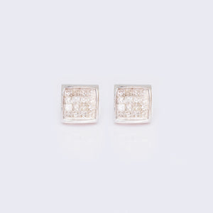 14K Yellow Gold Bezel Princess Cut 0.37ct Diamond Square Stud 14K Yellow Gold Bezel Princess Cut 0.37ct Diamond Square Stud