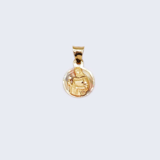 14K Three Tones Gold Saint Figure Pendant Charm