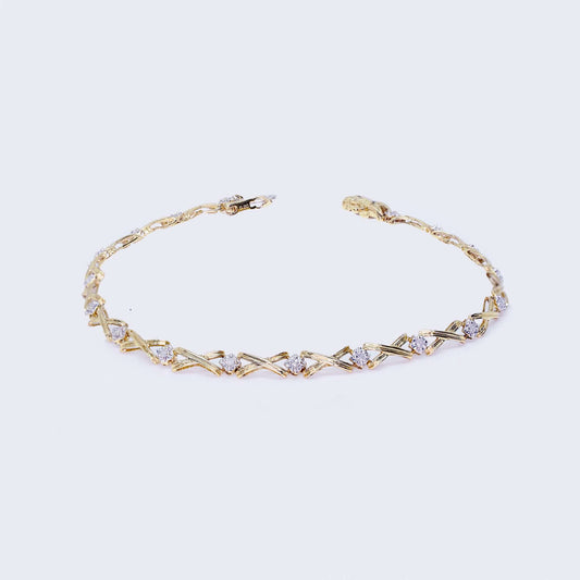 10K Gold XOXO Diamond Brac Bracelet