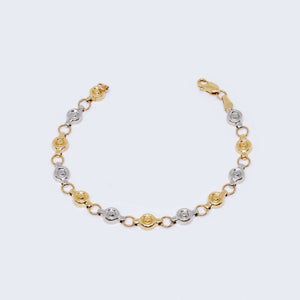 14K Two Colors Gold Round Shape Design Bracelet 14K Two Colors Gold Round Shape Design Bracelet