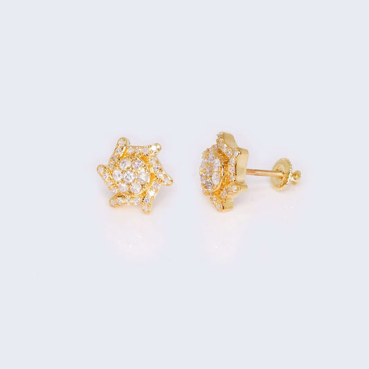 14K Gold Star Design 0.50 CTW Diamond Earrings