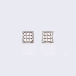 14K 35 Cubic Zirconias Pave Square Stud Earrings 14K 35 Cubic Zirconias Pave Square Stud Earrings