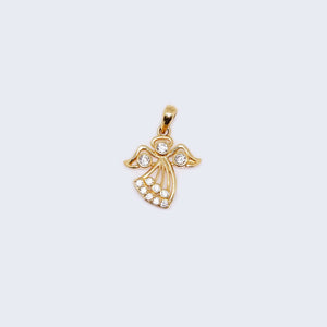 14K Gold Sweet Angel with Cubic Zirconia Stones Pendant Charm 14K Gold Sweet Angel with Cubic Zirconia Stones Pendant Charm