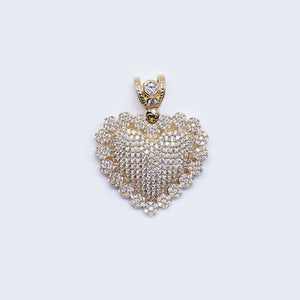 14K Gold Cubic Zirconia Heart Pendant Charm 14K Gold Cubic Zirconia Heart Pendant Charm