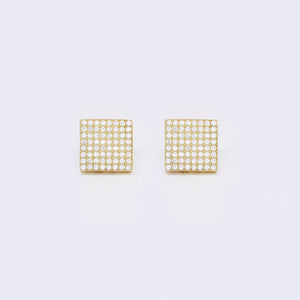 10K Square Pave Cubic Zirconia Stud Earrings 10K Square Pave Cubic Zirconia Stud Earrings