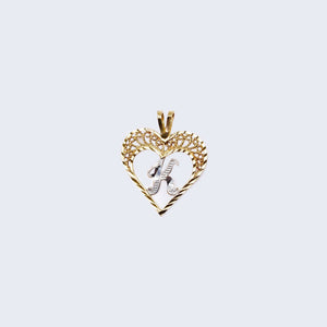 10K Gold Heart Letter K Pendant Charm 10K Gold Heart Letter K Pendant Charm