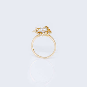 14K Flower Design Engagement Ring with Cubic Zirconia 14K Flower Design Engagement Ring with Cubic Zirconia