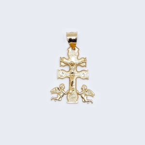 14K Caravaca Crucifix W/ Cubic Zirconia Stones 14K Caravaca Crucifix W/ Cubic Zirconia Stones