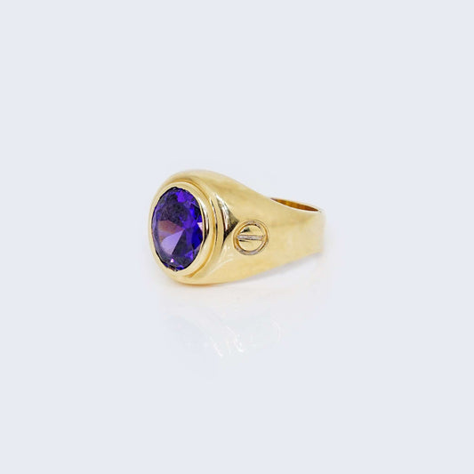 14K OVAL PURPLE STONE