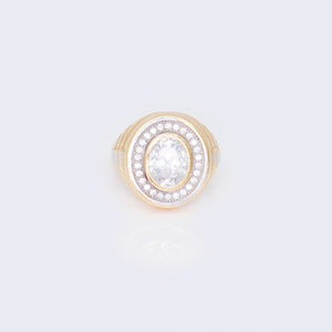 14K Oval Shape Cubic Zirconia Statement Ring 14K Oval Shape Cubic Zirconia Statement Ring