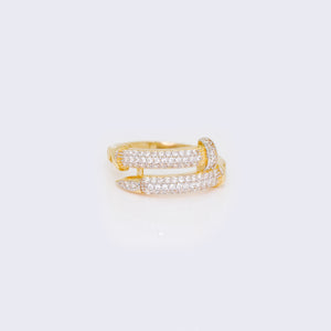 14K Cubic Zirconia Pave Nail Ring 14K Cubic Zirconia Pave Nail Ring