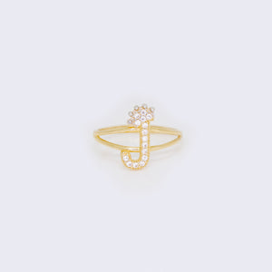 14K Ladies' Crown Initial Letter Ring "J" 14K Ladies' Crown Initial Letter Ring "J"