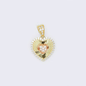 14K Encrusted Princess Heart Love Pendant 14K Encrusted Princess Heart Love Pendant