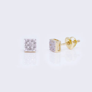10K Square Halo 0.04ct Stud Earrings 10K Square Halo 0.04ct Stud Earrings