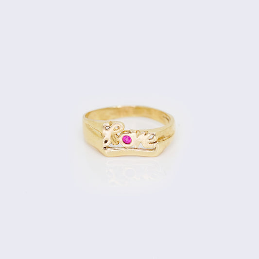 14K Cubic Zirconia "LOVE " Ring