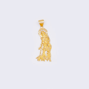 14K Yellow Gold Saint Lazarus with Dogs Pendant 14K Yellow Gold Saint Lazarus with Dogs Pendant