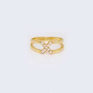 14K Ladies' Initial Letter Ring "X" 14K Ladies' Initial Letter Ring "X"