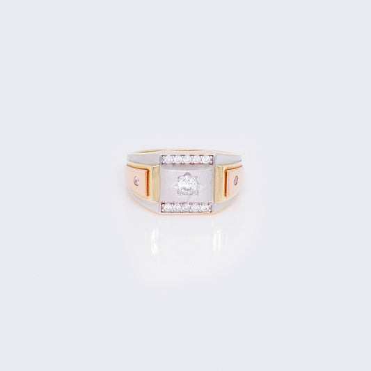 14K Art-Deco Chevalière Mens Ring
