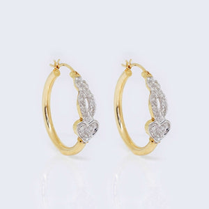 10K Gold Heart Hoop Cubic Zirconia Zirconia Earrings 10K Gold Heart Hoop Cubic Zirconia Zirconia Earrings