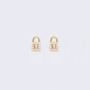14K Cubic Zirconia Micro Pave Gold Padlock Charms 14K Cubic Zirconia Micro Pave Gold Padlock Charms