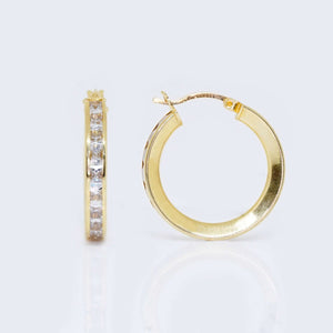 10K Gold Hoop Cubic Zirconia Zirconia Earrings 10K Gold Hoop Cubic Zirconia Zirconia Earrings
