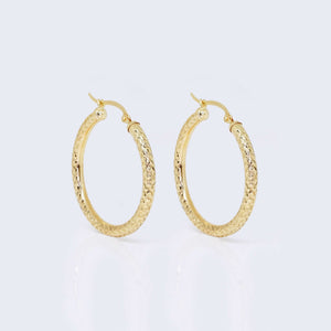 10K Gold Snake Crossed Hoop Earrings 10K Gold Snake Crossed Hoop Earrings