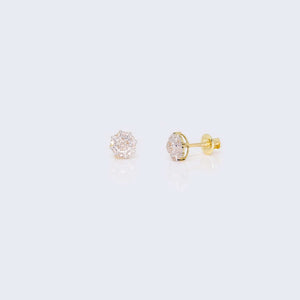 14K Gold Round Design 0.10 CTW Diamond Earrings 14K Gold Round Design 0.10 CTW Diamond Earrings