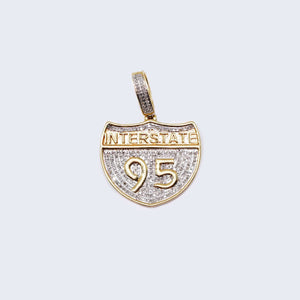 10K Gold Interstate 95 Pendant Charm 10K Gold Interstate 95 Pendant Charm