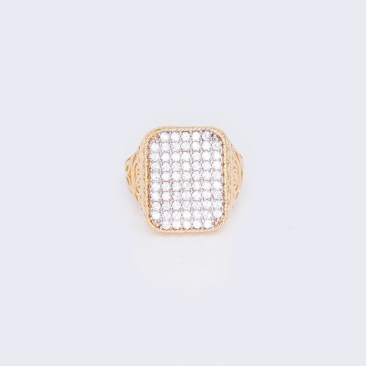 14K Parisian Rainbow Cubic Zirconia Pave Statement Ring
