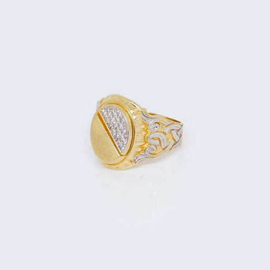 14K WHITE & YELLOW GOLD WITH Cubic Zirconia