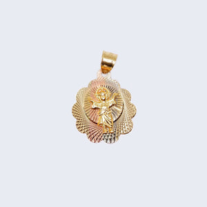 14K Three Tones Gold Devine Child Pendant Charm 14K Three Tones Gold Devine Child Pendant Charm