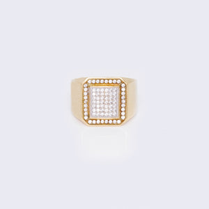 10K Square Pave Cubic Zirconia Statement Ring 10K Square Pave Cubic Zirconia Statement Ring