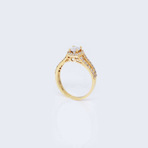 14K Double Hollow Engagement Ring with Cubic Zirconia 14K Double Hollow Engagement Ring with Cubic Zirconia