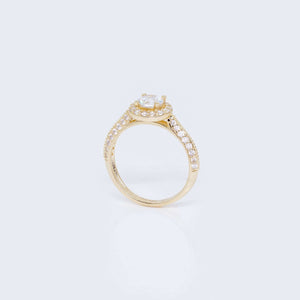 14K Round Design Cubic Zirconia Engagement Ring 14K Round Design Cubic Zirconia Engagement Ring