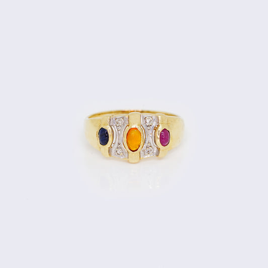 14K Multi Color Cubic Zirconia Band